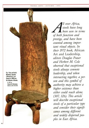 East-African High-Backed Stools: a Transcultural Tradition