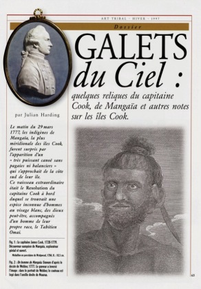 Galets du Ciel : quelques reliques du capitaine Cook, de Mangaïa et autres notes sur les îles Cook.