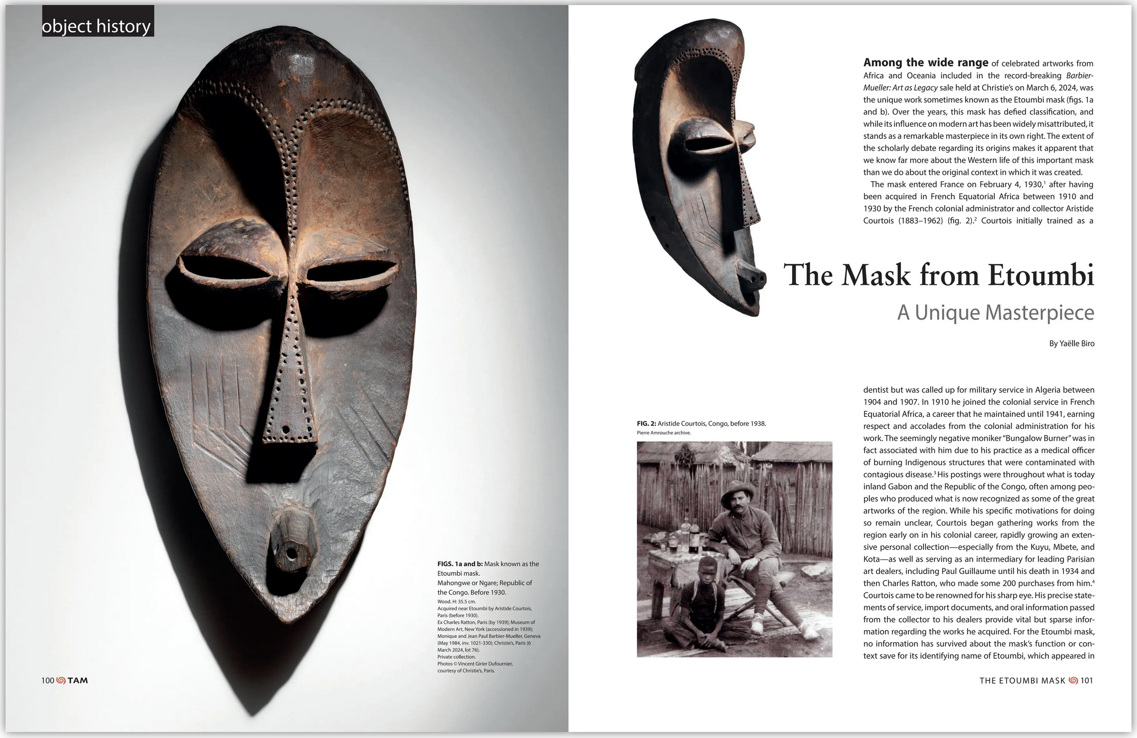     The Mask from Etoumbi. A Unique Masterpiece     By Yaëlle Biro