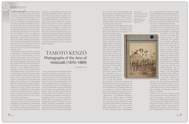 Tamoto Kenzō: Photographs of the Ainu of Hokkaidō (1870–1889)  Annabelle Lacour T114